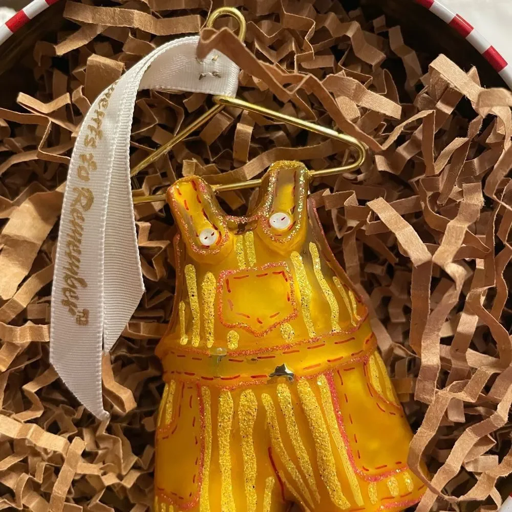 Ornaments to Remember Yellow Glass Knickers on a Metal Hanger Ornament